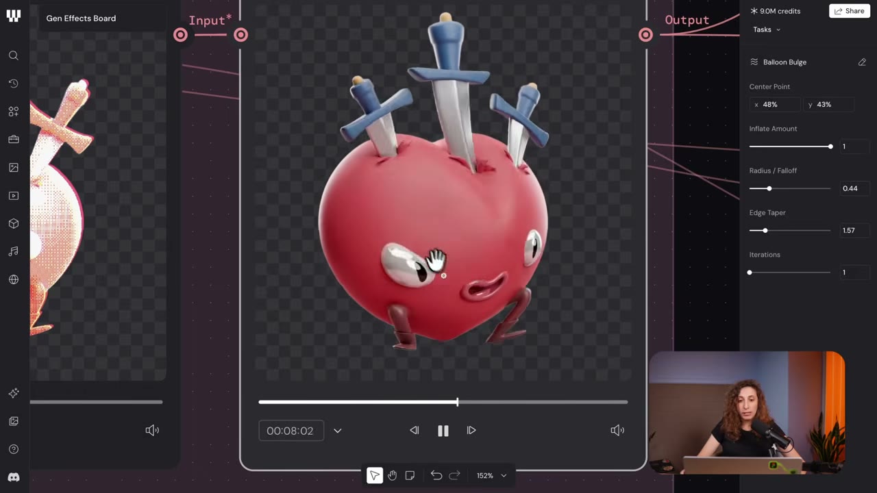 중심점을 옮겨 부풀 위치를 바꾸는 Balloon Bulge 효과