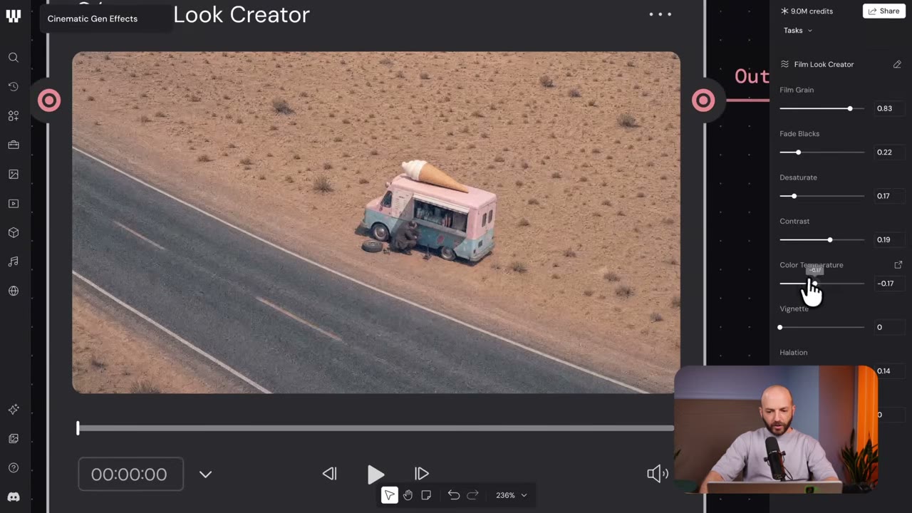 필름 입자와 색온도, 대비를 조절하는 Film Look Creator