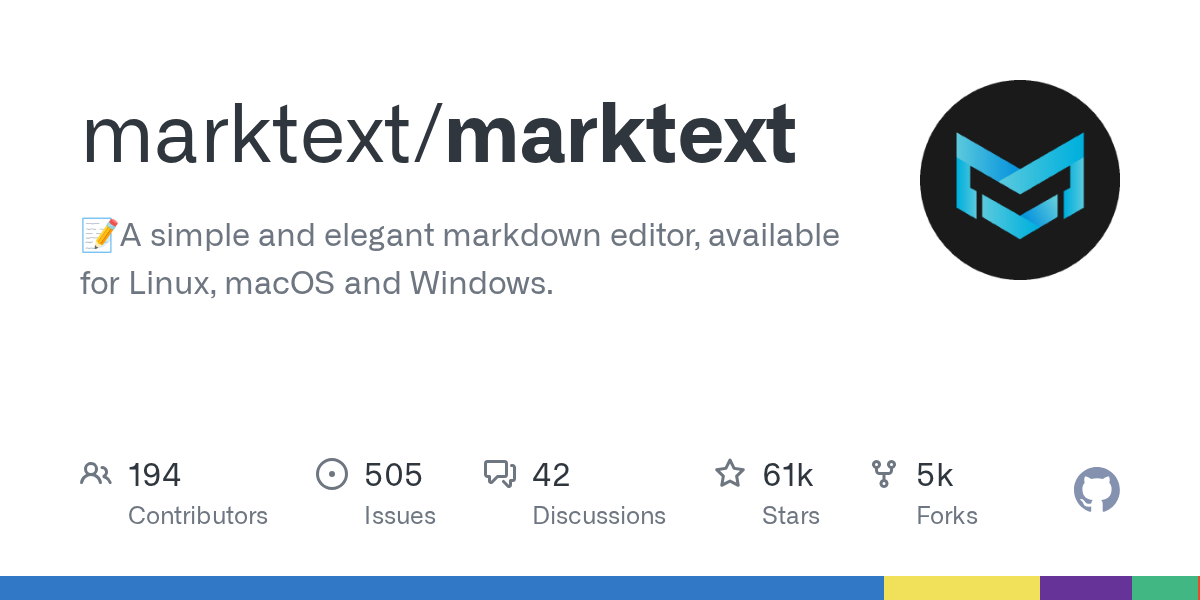 GitHub 저장소 marktext/marktext 소개 이미지
