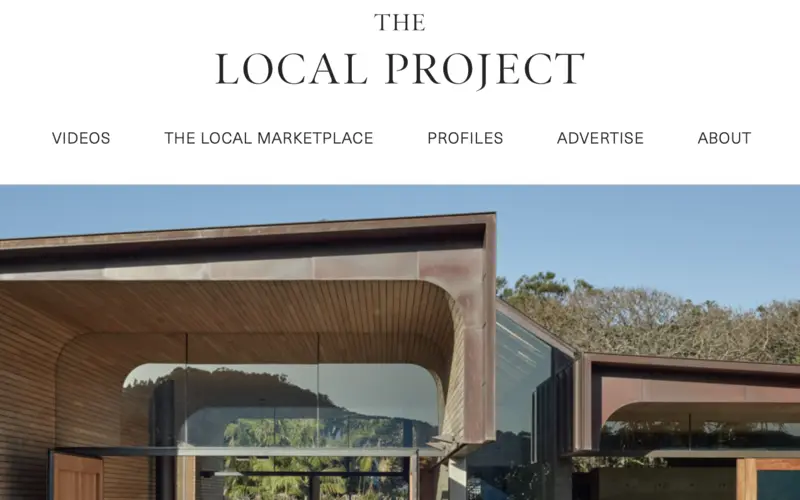The Local Project 사이트의 첫 화면. 주거 건축을 빛, 재료와 가구까지 연결한 사진과 영상으로 봅니다.