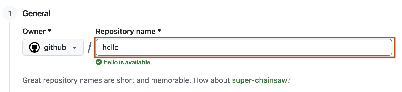 GitHub 저장소 만들기 화면의 Repository name 입력칸