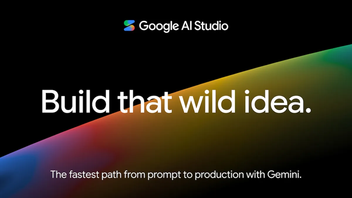 Google AI Studio 공식 화면에 아이디어를 앱으로 만드는 소개가 보입니다.